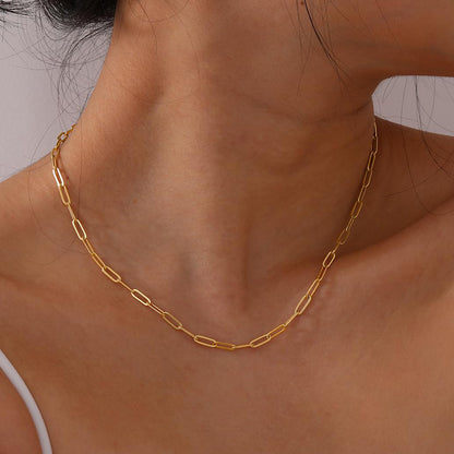 Simple Style Necklace 304 Stainless Steel 18K Gold Plated Plating 