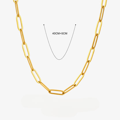 Simple Style Necklace 304 Stainless Steel 18K Gold Plated Plating 