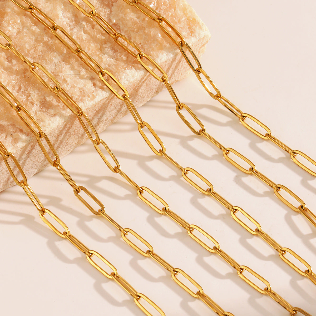 Simple Style Necklace 304 Stainless Steel 18K Gold Plated Plating 