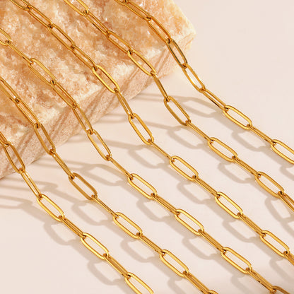 Simple Style Necklace 304 Stainless Steel 18K Gold Plated Plating 