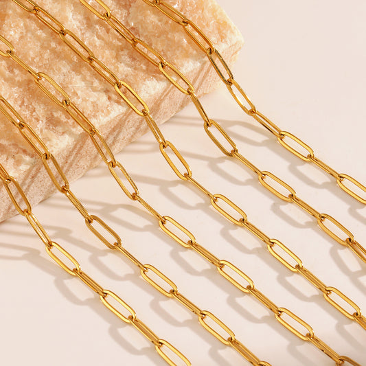 Collier Style Simple En Acier Inoxydable 304 Plaqué Or 18K Placage