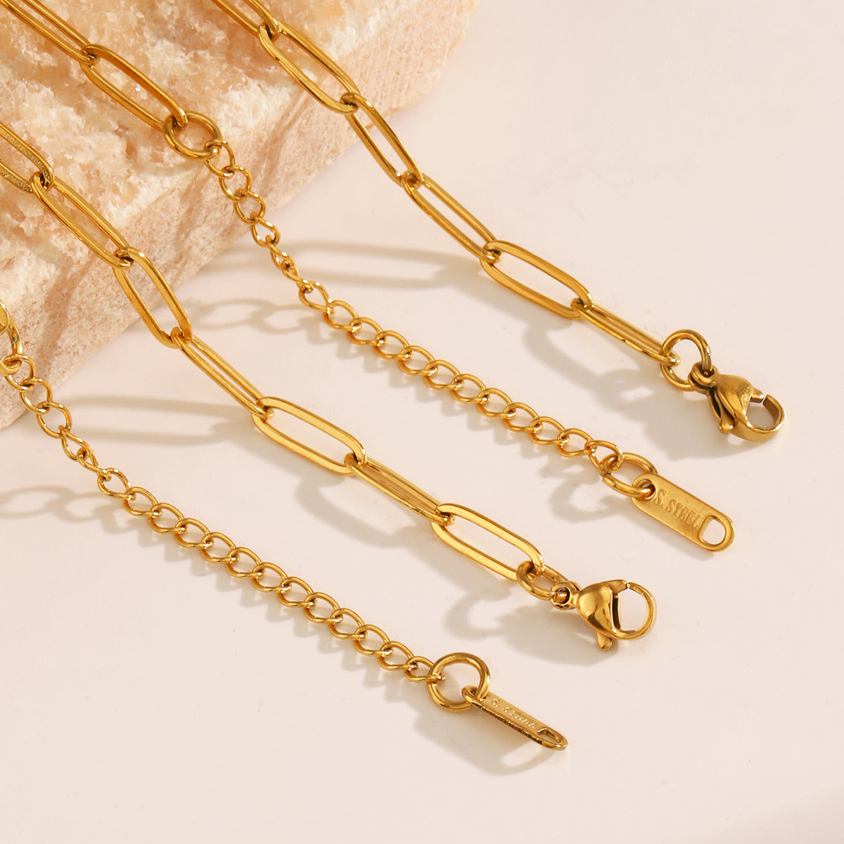 Simple Style Necklace 304 Stainless Steel 18K Gold Plated Plating 