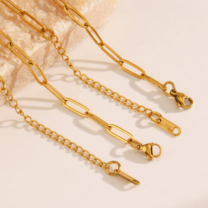 Simple Style Necklace 304 Stainless Steel 18K Gold Plated Plating 