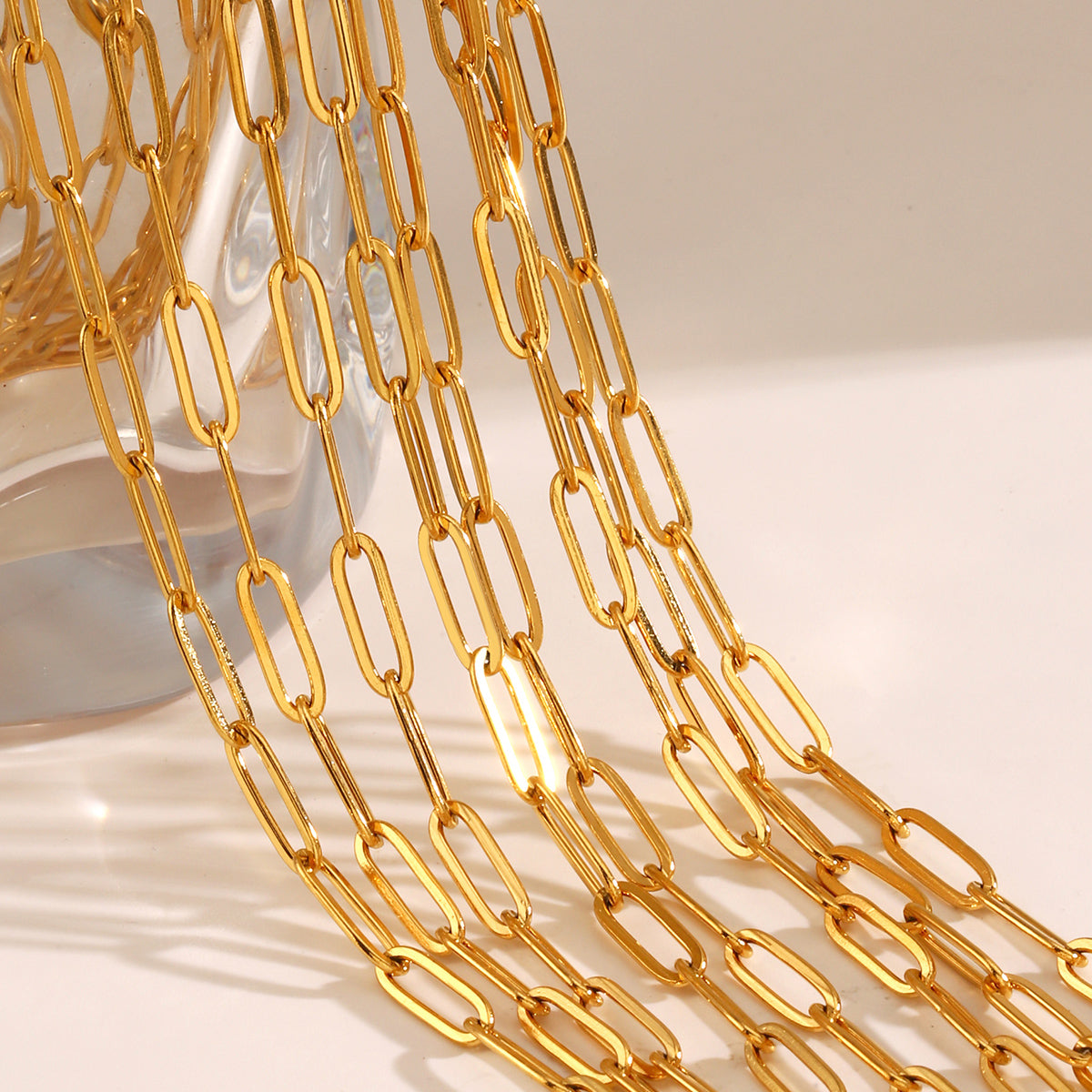 Simple Style Necklace 304 Stainless Steel 18K Gold Plated Plating 
