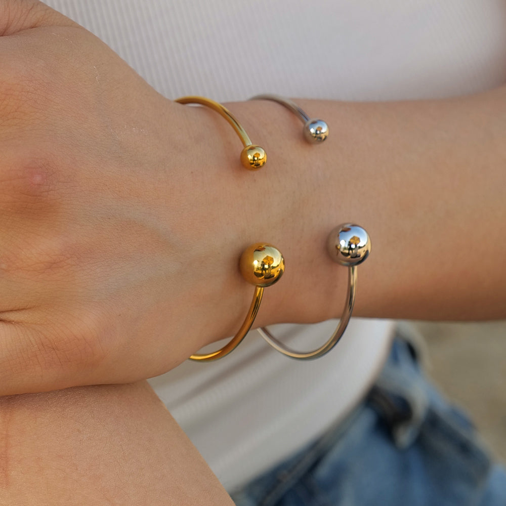 Bracelet Style Simple Balle Acier Inoxydable