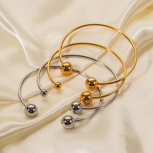 Bracelet Style Simple Balle Acier Inoxydable