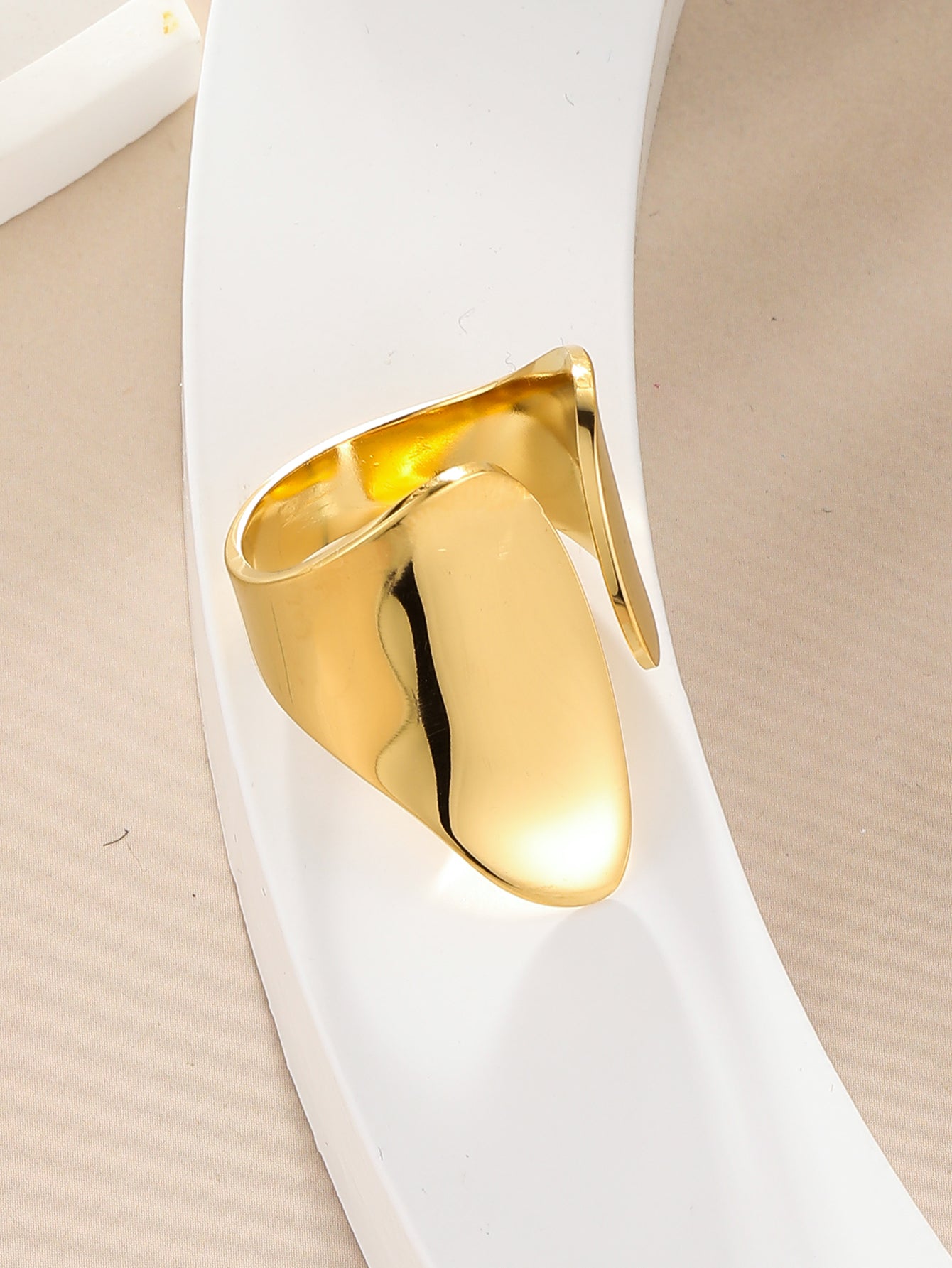 Bague  Style Simple Anneau Ouvert Acier Inoxydable 304 Plaqué Or 14K