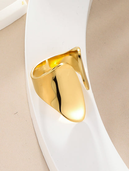 Bague  Style Simple Anneau Ouvert Acier Inoxydable 304 Plaqué Or 14K