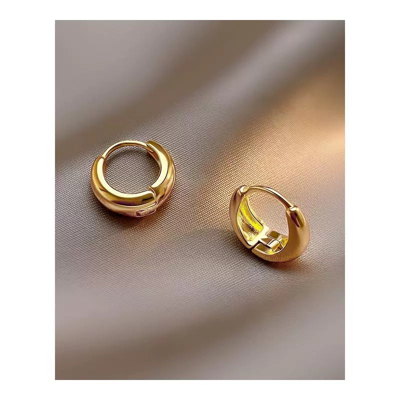Boucles D'Oreilles Style Classique Couleur Unie Placage Acier Inoxydable 304 Plaqué Or 18K