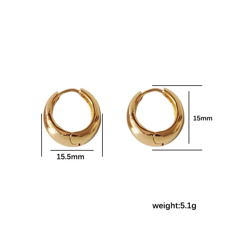 Boucles D'Oreilles Style Classique Couleur Unie Placage Acier Inoxydable 304 Plaqué Or 18K