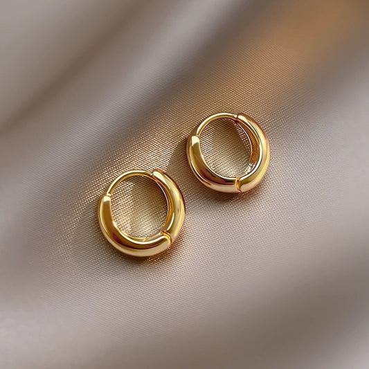 Boucles D'Oreilles Style Classique Couleur Unie Placage Acier Inoxydable 304 Plaqué Or 18K