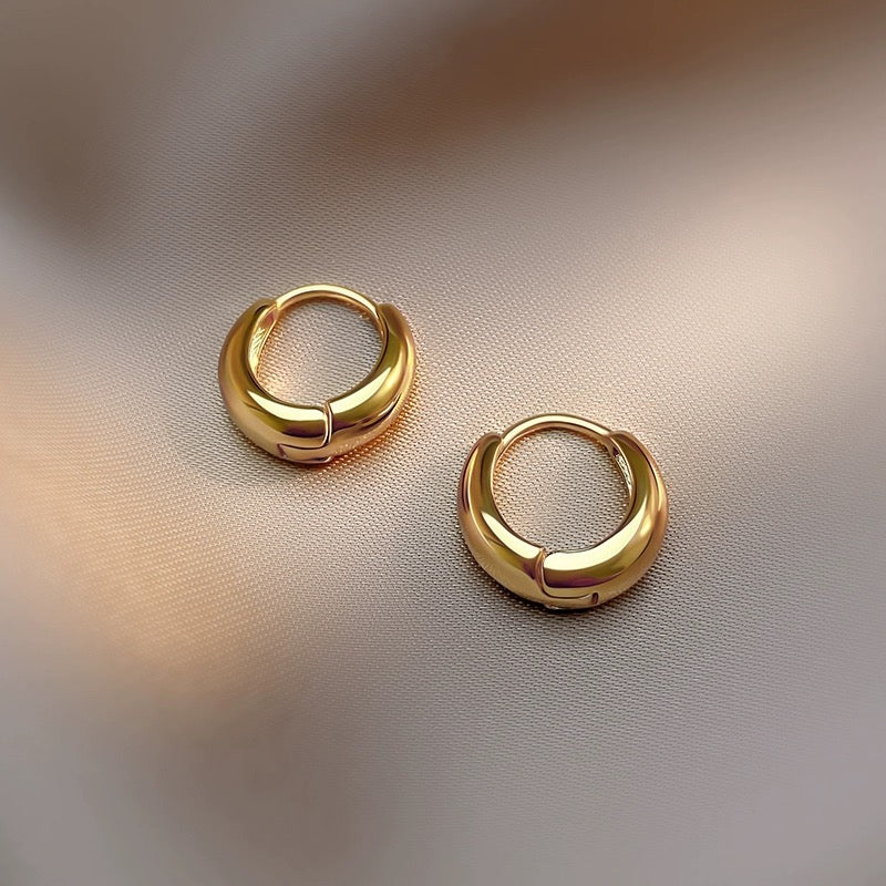 Boucles D'Oreilles Style Classique Couleur Unie Placage Acier Inoxydable 304 Plaqué Or 18K
