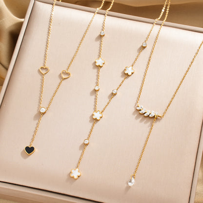 304 Stainless Steel Necklace 18K Gold Plated IG Style Modern Style 