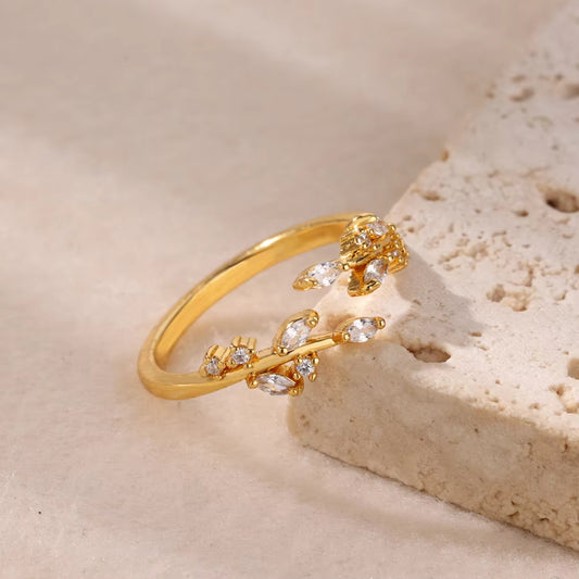 Bague Style Simple Géométrique Acier Inoxydable 304 Placage Anneau Ouvert