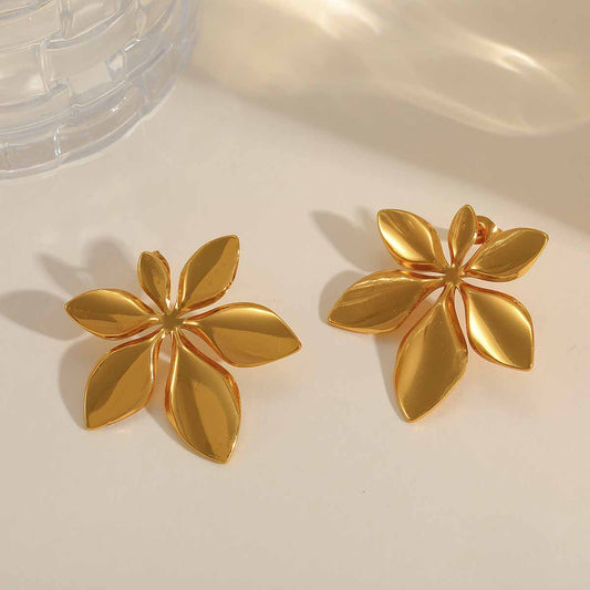 Boucles D'Oreilles Style Classique Irrégulier Feuilles Placage Acier Inoxydable 304 Plaqué Or 18K