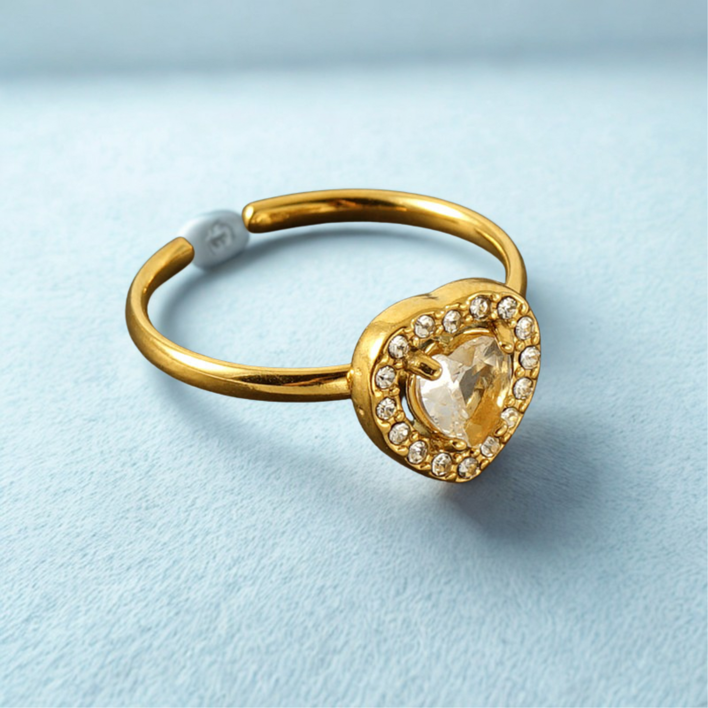 Bague Goutte d'Eau en Acier Inoxydable Plaqué Or 18K